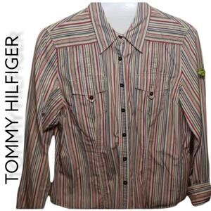 Tommy Hilfiger Women's Long Sleeve Blouse Size XL Multi -Colored